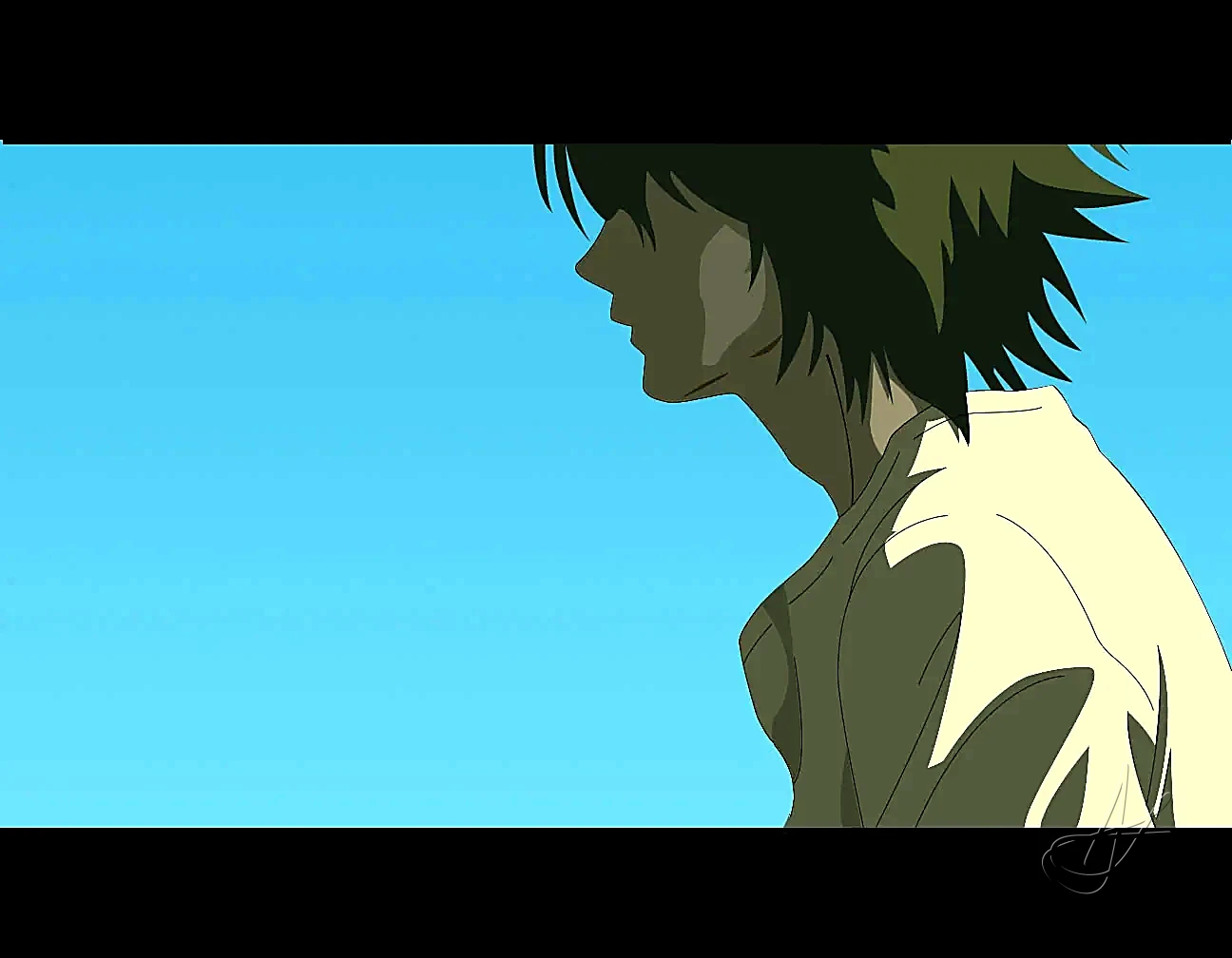 L Lawliet in profile, drawn with the pen tool