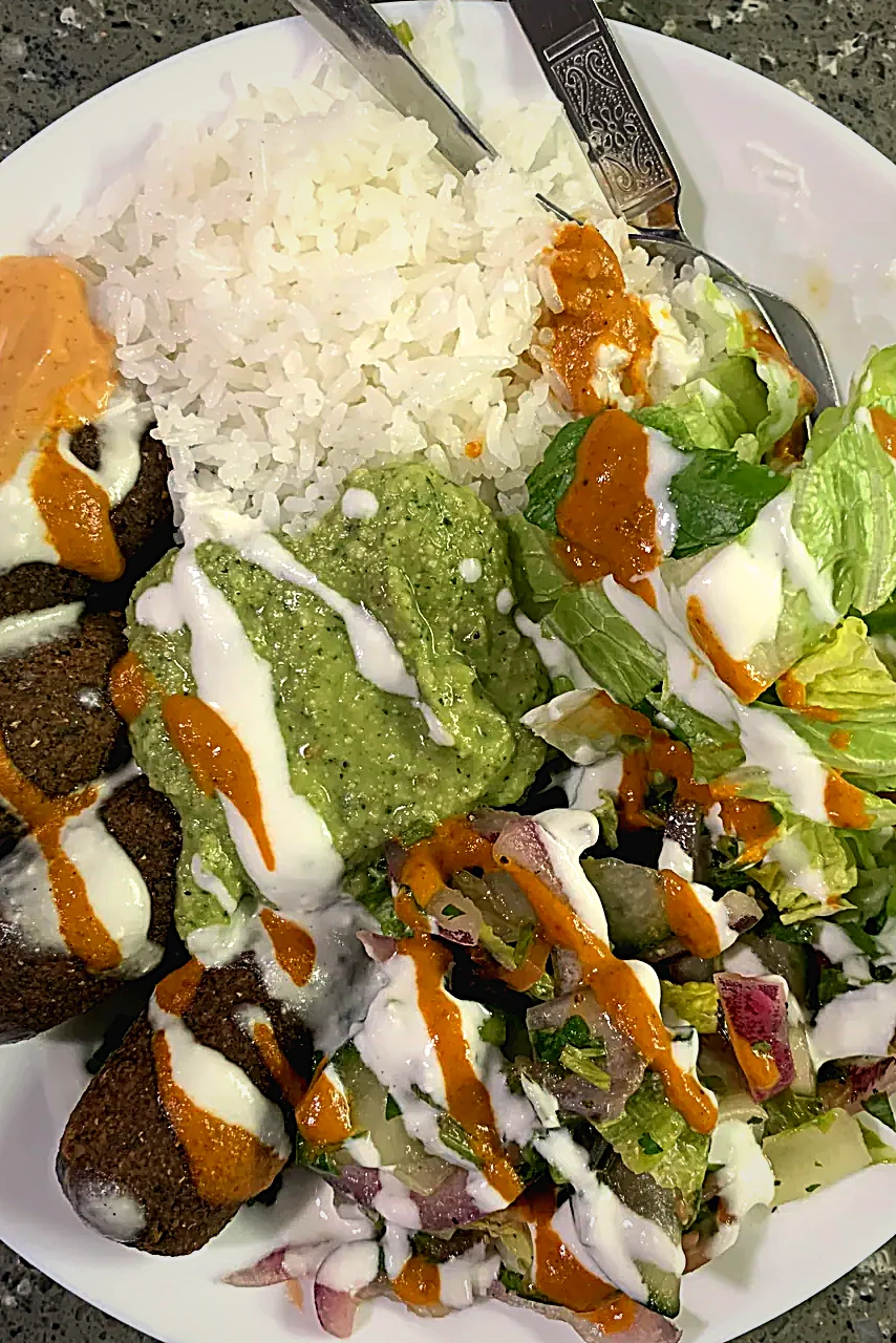 A composed mezze bowl