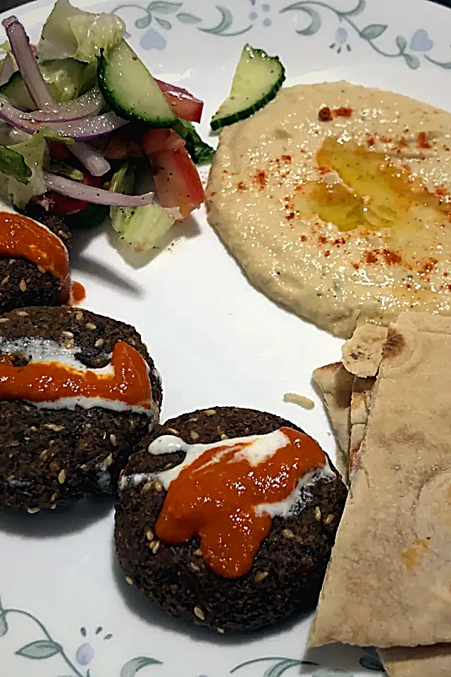Falafel and hummus