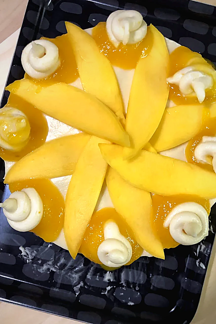 A mango cream dessert
