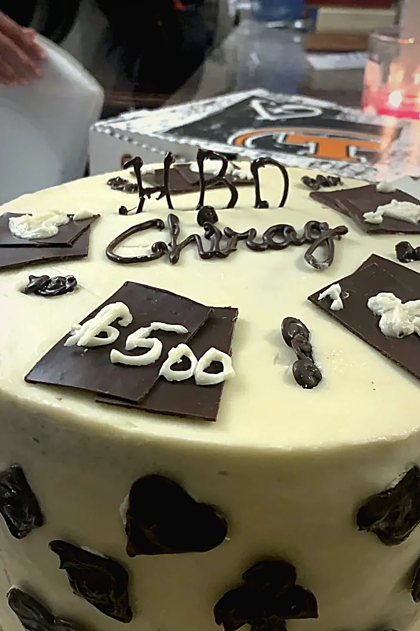 A poker-table birthday cake