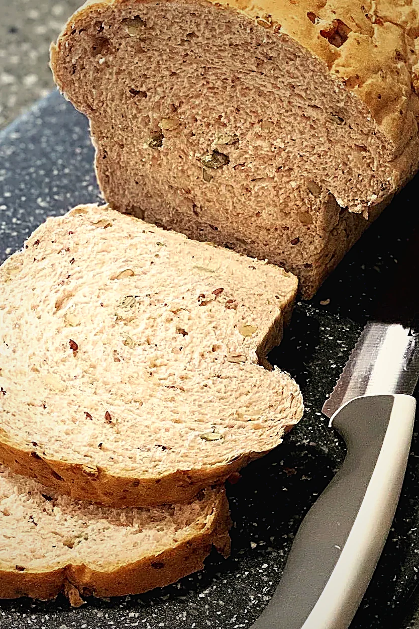 A seeded sourdough loaf